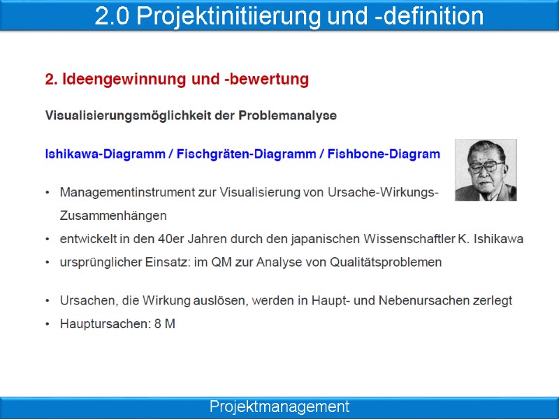 2.0 Projektinitiierung und -definition Projektmanagement